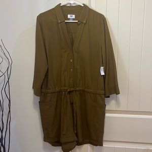 Women’s Old Navy Olive Green Long Sleeve Shorts Romper